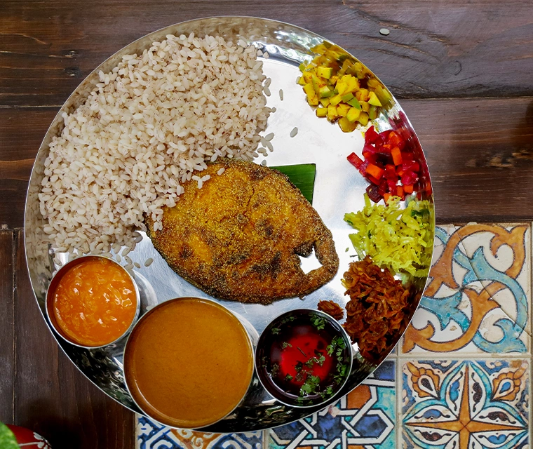 We found the only Goan fish thali in Pune having authentic red rice!