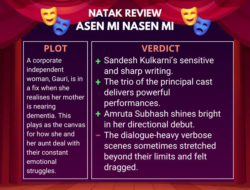 Asen Mi Nasen Mi Marathi Natak Review